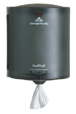 Georgia Pacific Paper Towel Dispenser SofPull® Translucent Smoke Center Pull 320 Count Wall Mount - Each - 58204-EA