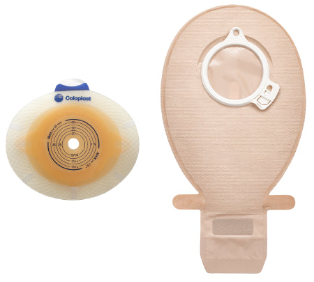 Coloplast Ostomy Barrier SenSura® Click Precut, Standard Wear Double Layer Adhesive 50 mm Flange Red Code System 1-3/8 Inch Opening - Box of 5 - 10023-BX