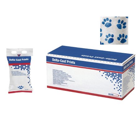 BSN Medical Cast Tape Delta-Cast® Prints 2 Inch X 12 Foot Polyester Paw Print - Box of 10 - 7227320-BX