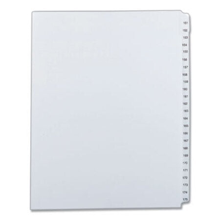 Avery® Preprinted Legal Exhibit Side Tab Index Dividers, Allstate Style, 25-Tab, 151 to 175, 11 x 8.5, White, 1 Set - ST/1 - AVE-82189-ST