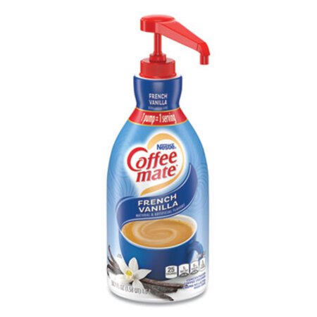 Coffee mate® Liquid Coffee Creamer, French Vanilla, 1500mL Pump Bottle - Each - NES-31803-EA