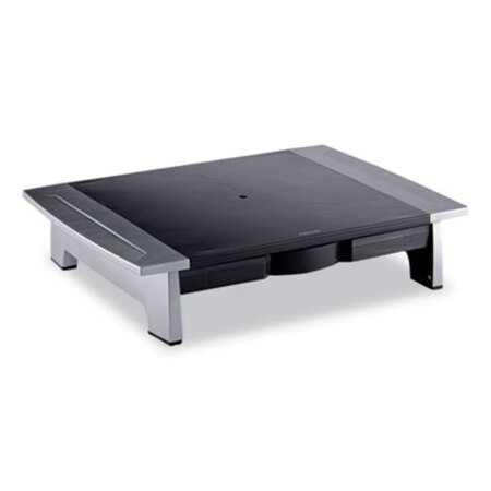 Fellowes® Office Suites Standard Monitor Riser, For 21" Monitors, 19.78" x 14.06" x 4" to 6.5", Black/Silver, Supports 80 lbs - Each - FEL-8031101-EA
