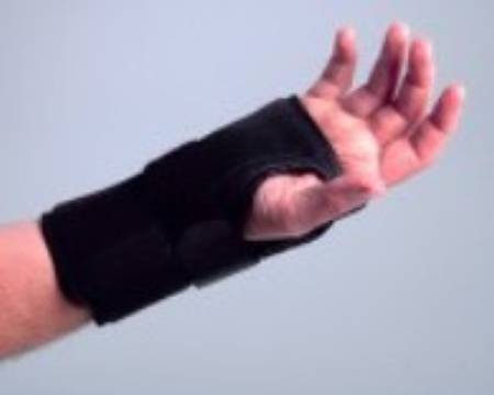 Darco International Wrist Brace Deluxe Aluminum / Cotton Flannel / Nylon / Trilaminate Foam Left Hand Black Medium - Case of 12 - 451-4010-40L-CS