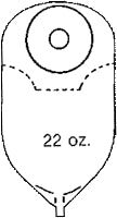 Nu-Hope Laboratories Urinary Pouch 11 Inch Length 3/4 to 1-1/2 Inch Stoma Oval A, Convex - Box of 10 - 8634-FV-C-BX