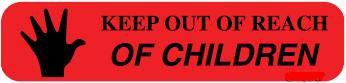 Precision Dynamics Pre-Printed Label Barkley® Auxiliary Label Red Keep Out Of Reach Of Children Black Safety and Instructional - Roll of 1 - 1-19G-RL
