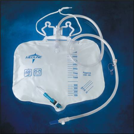 Medline Urinary Drain Bag Medline® Anti-Reflux Valve OR Sterile 4000 mL - Case of 20 - DYND15405-CS