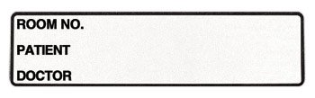 Carstens Pre-Printed Label Wide-Trak™ Chart Tab White Paper Room No_Paitent_Doctor_ Black Patient Information 1-1/2 X 4 Inch - Roll of 1 - 1655-01-RL
