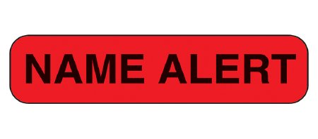 Health Care Logistics Pre-Printed Label Barkley® Advisory Label Red Paper Name Alert Black Alert Label 3/8 X 1-5/8 Inch - Pack of 1000 - 2303-PK