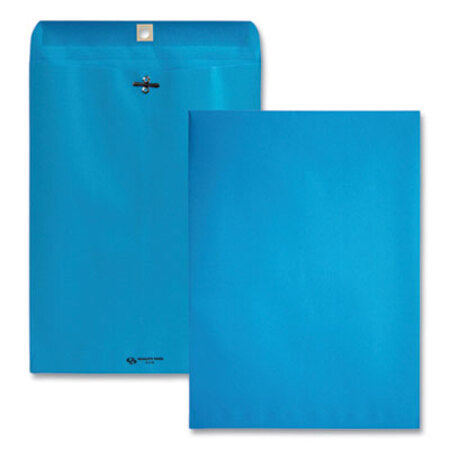 Quality Park™ Clasp Envelope, 28 lb Bond Weight Kraft, #90, Square Flap, Clasp/Gummed Closure, 9 x 12, Blue, 10/Pack - Pack of 1 - QUA-38737-PK