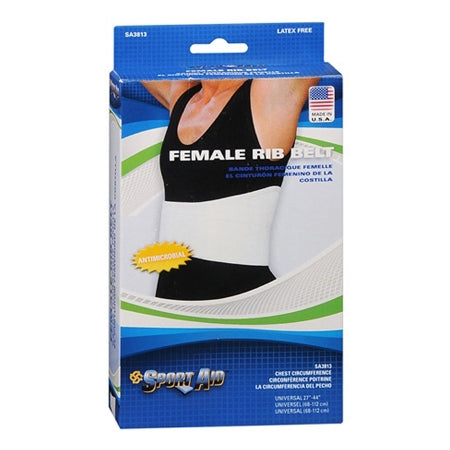 Scott Specialties Rib Belt Sport-Aid™ One Size Fits Most Hook and Loop Closure 27 to 44 Inch Chest Circumference 6 Inch Height Adult - Each - SA3813 WHI UNF-EA