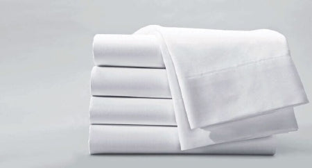 Standard Textile Bed Sheet Fitted Sheet 36 X 84 X 9 Inch White Cotton 55% / Polyester 45% Reusable - DZ/12 - 03635322-DZ