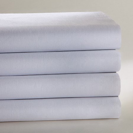 Standard Textile Bed Sheet Flat Sheet 66 X 104 Inch White Cotton 70% / Polyester 30% Reusable - DZ/12 - 16337300-DZ