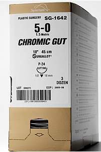 Medtronic MITG Absorbable Suture with Needle Chromic Gut HE-3 3/8 Circle Reverse Cutting Needle Size 4 - 0 - Box of 1 - G-1793K-BX
