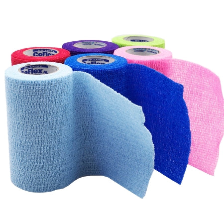 Andover Coated Products Cohesive Bandage CoFlex®Â·LF2 3 Inch X 5 Yard Self-Adherent Closure Neon Pink / Blue / Purple / Light Blue / Neon Green / Red NonSterile 20 lbs. Tensile Strength - Case of 24 - 9300CP-024-CS