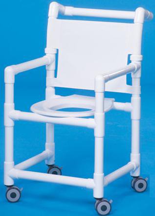 IPU Shower Chair Original Fixed Arms PVC Frame Mesh Backrest 17-1/4 Inch Seat Width 300 lbs. Weight Capacity - Each - SC-9200-EA