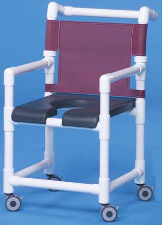 IPU Shower Chair ipu® Fixed Arms PVC Frame Mesh Backrest 17-1/4 Inch Seat Width 300 lbs. Weight Capacity - Each - SC717N-EA