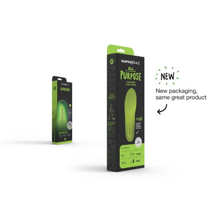 Superfeet Performance® Insole Size D High Density Foam Green Male 7-1/2 to 9 / Female 8-1/2 to 10 - Each - 1408-EA