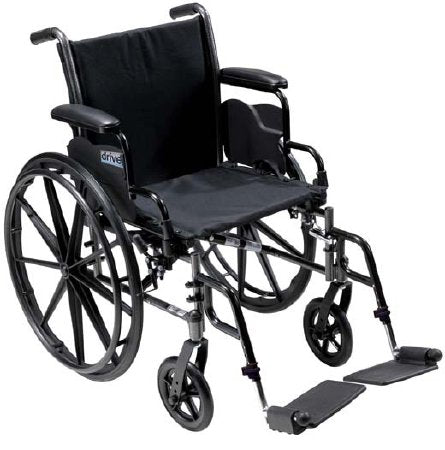 Drive Medical Lightweight Wheelchair drive™ Cruiser III Dual Axle Full Length Arm Elevating Legrest Black Upholstery 20 Inch Seat Width Adult 350 lbs. Weight Capacity - Each - K320DFA-ELR-EA