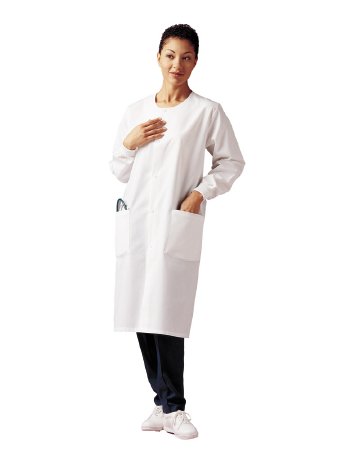 Landau Uniforms Lab Coat White Medium Knee Length - Each - 3178WWPMED-EA