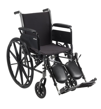 Drive Medical Lightweight Wheelchair drive™ Cruiser III Dual Axle Full Length Arm Elevating Legrest Black Upholstery 16 Inch Seat Width Adult 300 lbs. Weight Capacity - Each - K316DFA-ELR-EA