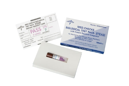 Medline Med-Checks Sterilization Biological Indicator Pack Steam - Case of 30 - MDS200500IR-CS