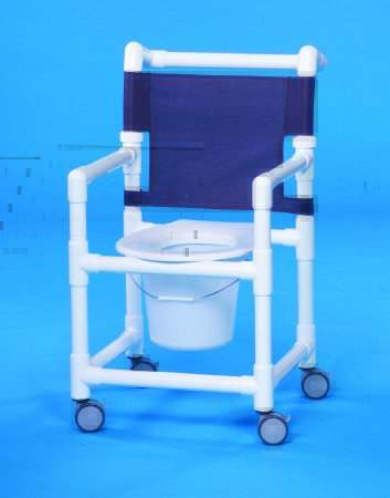 IPU Commode / Shower Chair Select Fixed Arms PVC Frame Mesh Backrest 17-1/4 Inch Seat Width 300 lbs. Weight Capacity - Each - ESC17 P-EA