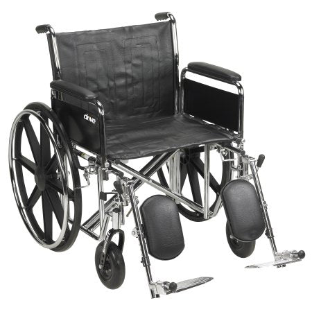 Drive Medical Bariatric Wheelchair drive™ Sentra EC Heavy Duty Dual Axle Full Length Arm Elevating Legrest Black Upholstery 22 Inch Seat Width Adult 450 lbs. Weight Capacity - Each - STD22ECDFA-ELR-EA