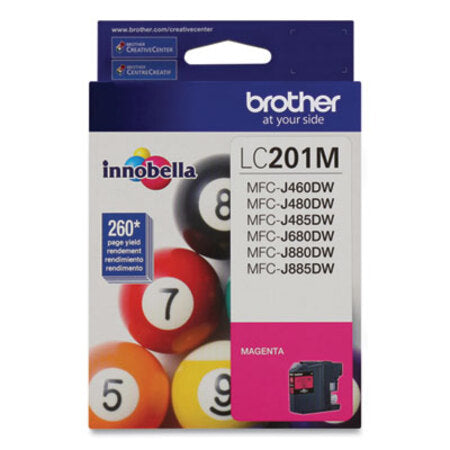 Brother LC201M Innobella Ink, 260 Page-Yield, Magenta - Each - BRT-LC201M-EA