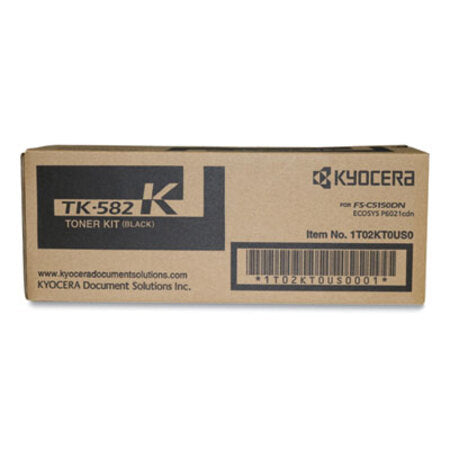 Kyocera TK582K High-Yield Toner, 3,500 Page-Yield, Black - Each - KYO-TK582K-EA