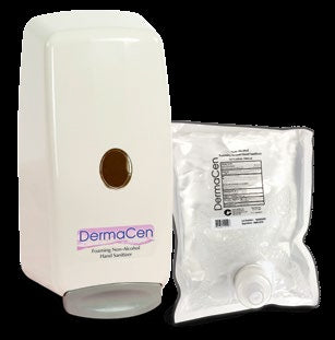 Central Solutions Alcohol-Free Hand Sanitizer DermaCen 1,000 mL BZK (Benzalkonium Chloride) Foaming Dispenser Refill Bag - Case of 4 - 14116-1000-CS