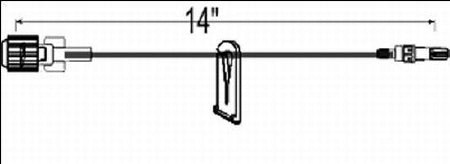 ICU Medical IV Extension Set Small Bore 12 Inch Tubing - Each - B1113-EA