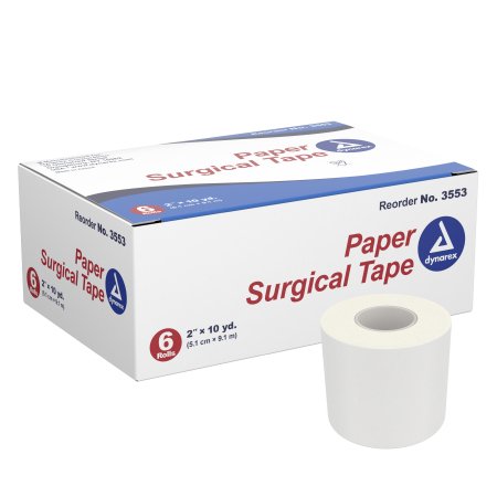 Dynarex Medical Tape Dynarex® White 2 Inch X 10 Yard Paper NonSterile - Case of 72 - 3553-CS