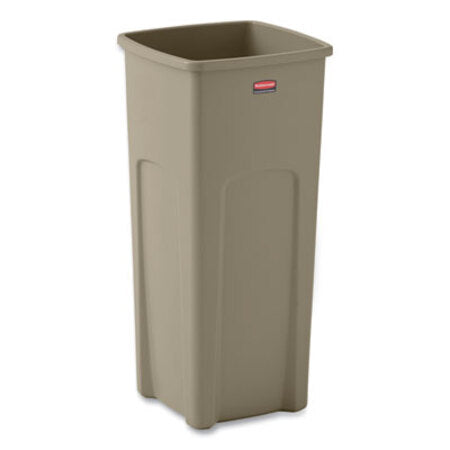 Rubbermaid® Commercial Untouchable Square Waste Receptacle, 23 gal, Plastic, Beige - Each - RCP-356988BG-EA