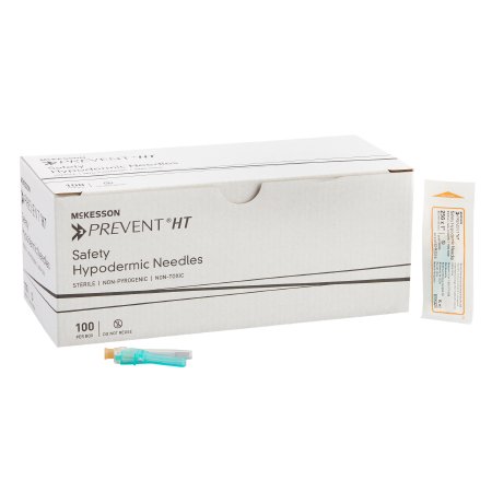 McKesson Safety Hypodermic Needle McKesson Prevent® HT 1 Inch Length 25 Gauge Ultra Thin Wall Hinged Safety Needle - Box of 100 - 102-N251S-BX