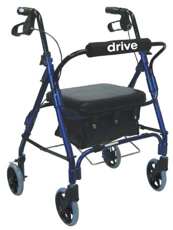Drive Medical 4 Wheel Rollator drive™ Blue Adjustable Height / Folding Aluminum Frame - Each - 301PSBN-EA