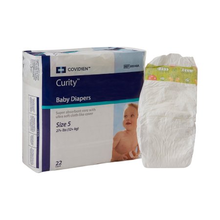 Cardinal Unisex Baby Diaper Curity™ Size 5 Disposable Heavy Absorbency - Case of 176 - 80048A-CS