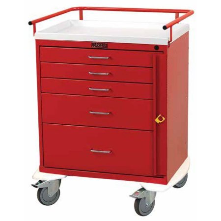 Harloff Emergency Cart Classic Line Steel 32 X 38.5 X 22 Inch Red 3 Drawers, 3 Inch / 1 Drawer, 6 Inch / 1 Drawer, 9 Inch - Each - 6330-EA