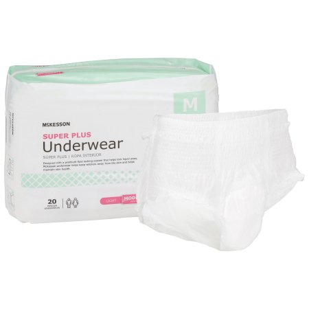 McKesson Unisex Adult Absorbent Underwear McKesson Super Plus Pull On with Tear Away Seams Medium Disposable Moderate Absorbency - Bag of 1 - UWGMD-BG