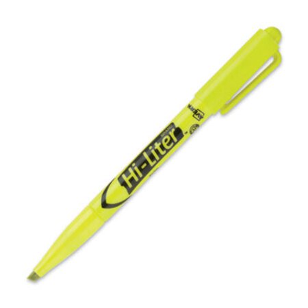 Avery® HI-LITER Pen-Style Highlighters, Fluorescent Yellow Ink, Chisel Tip, Yellow/Black Barrel, Dozen - DZ/1 - AVE-23591-DZ