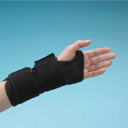 Patterson Medical Supply Cock-Up Wrist Brace TeraFoam Fabric / Neoprene / Terry Cloth Right Hand Black X-Large - Each - 081505056-EA