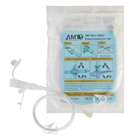 Applied Medical Technologies Right Angle Connector with Y-Port Adapter Mini ONE® 12 Inch, Clear - Box of 10 - 8-1222-BX