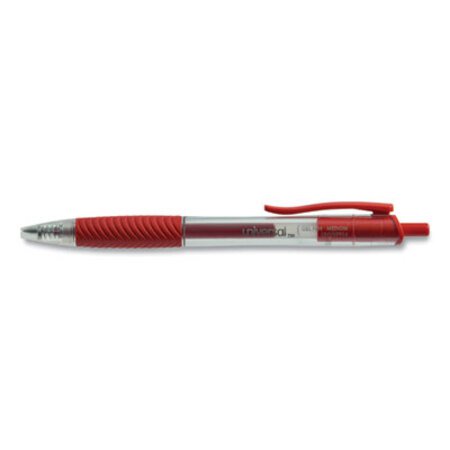 Universal™ Comfort Grip Gel Pen, Retractable, Medium 0.7 mm, Red Ink, Translucent Red Barrel, Dozen - DZ/1 - UNV-39914-DZ