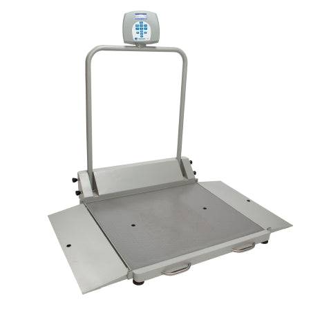 Health O Meter Wheelchair Scale Health O Meter® Digital LCD Display 1000 lbs. / 454 kg Capacity Gray AC Adapter / Battery Operated - Each - 2610KL-EA