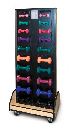 Hausmann Industries Combo Weight / Dumbbell Mobile Rack 24 W X 57 H X 18 D Inch, 3 Inch Swivel Easy Rolling Caster - Each - 5565-EA