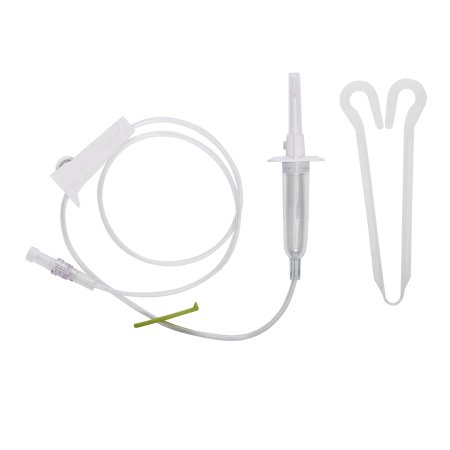 ICU Medical Secondary IV Administration Set ICU Gravity Without Ports 15 Drops / mL Drip Rate Without Filter 34 Inch Tubing Solution - Case of 50 - 1423028-CS