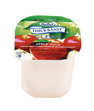 Hormel Food Sales Thickened Beverage Thick & Easy® 4 oz. Portion Cup Apple Flavor Liquid IDDSI Level 2 Mildly Thick - Case of 24 - 41530-CS