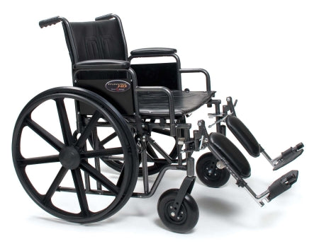 Graham-Field Bariatric Wheelchair Traveler® HD Heavy Duty Dual Axle Full Length Arm Swing-Away Footrest Black Upholstery 22 Inch Seat Width Adult 500 lbs. Weight Capacity - Each - 3G010440-EA