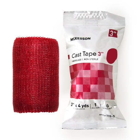 McKesson Cast Tape McKesson 3 Inch X 12 Foot Fiberglass Red - Box of 10 - 115-3R-BX