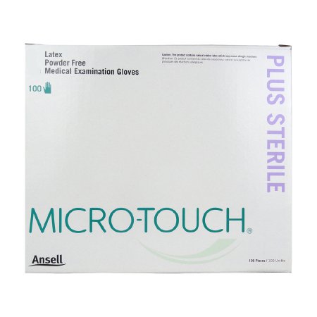Ansell Exam Glove Micro-Touch® Plus Small Sterile Single Latex Standard Cuff Length Fully Textured Ivory Not Rated - Box of 100 - 6016001-BX