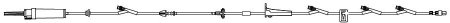 BD IV Pump Set Alaris® Pump 4 Ports 20 Drops / mL Drip Rate Without Filter 128 Inch Tubing - Case of 20 - 11287205-CS